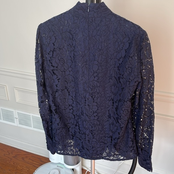 Ralph by Ralph Lauren Long Sleeve Lace Blouse in Navy - Picture 2 of 9